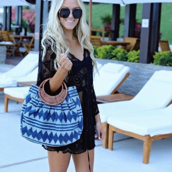 Boho Gypsy Beach Goddess Swim Cover Up Black - Picture 5 of 11